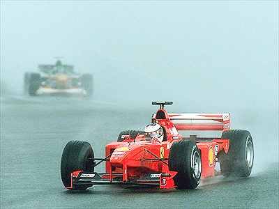 Schumacher in the rain.