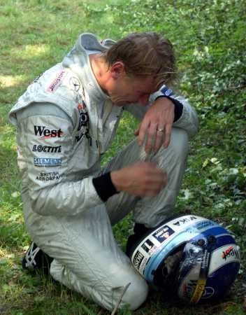 Babe in the Woods. Hakkinen grieves for a missed chance.
