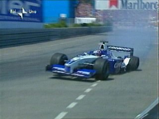 Montoya hits the wall and retires
