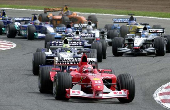 The start. M. Schumacher goes in front. End of story.