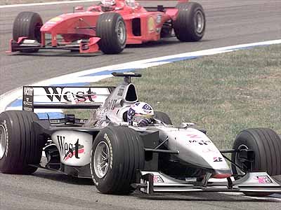 M. Schumacher chases Coulthard