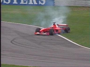 M. Schumacher loses concentration and spins while unchallenged.
